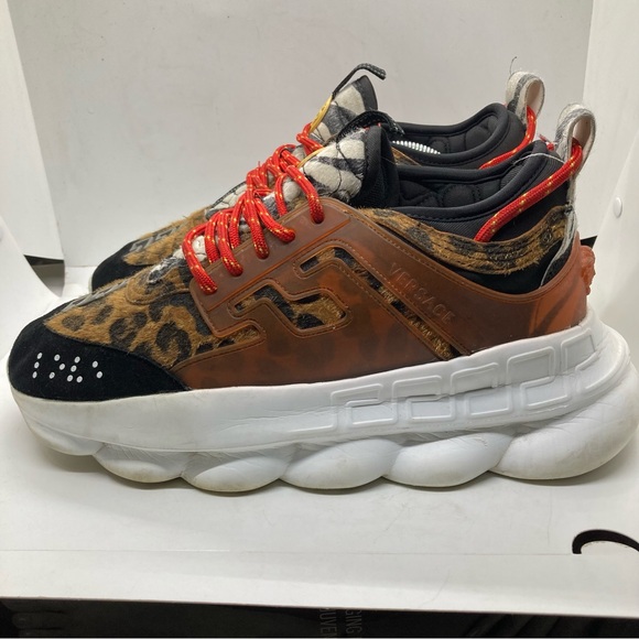 Versace Reaction 2 Chainz spotted Leopard Mens 11  45EU Shoes Sneakers - Picture 1 of 11
